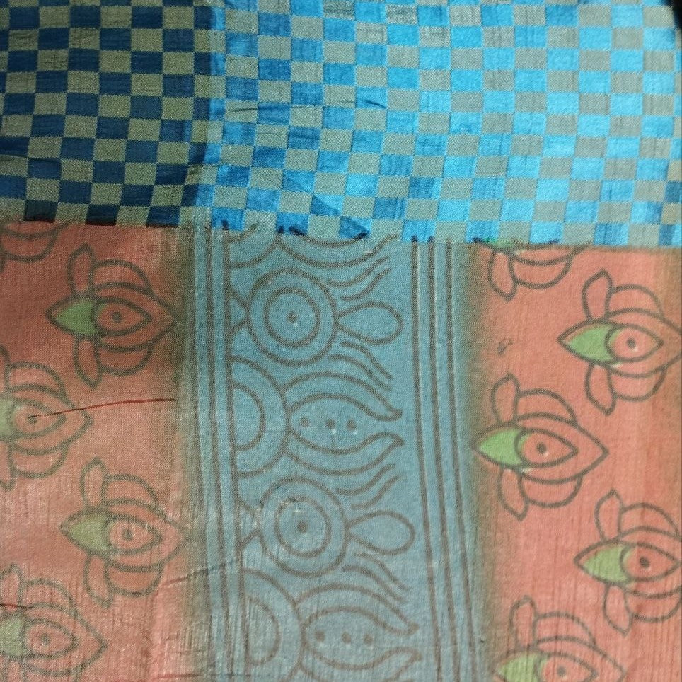 Einzelstück Sarong Orange Blau