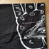 Symbolisches Altartuch schwarz silber 100x100 cm