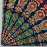 B-Ware Kopfkissenbezug Pfauenfeder Mandala Grün Orange