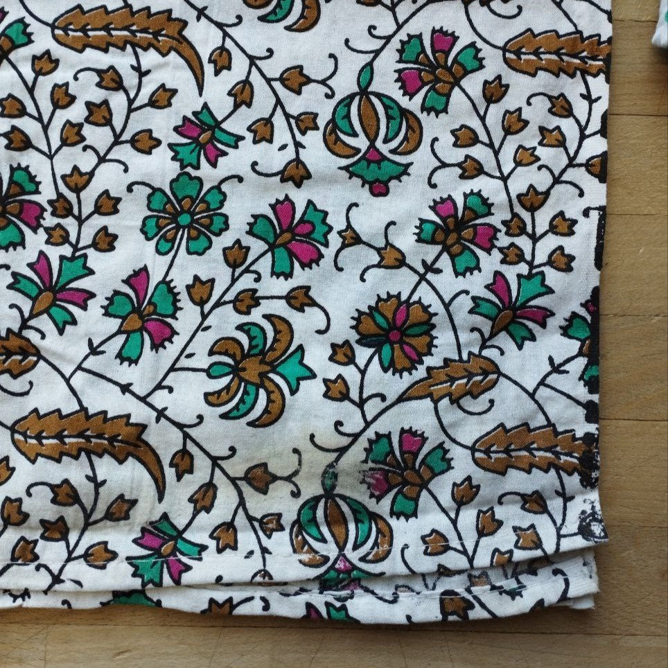 B- Ware Vorhang Pfauenfeder Mandala Weiß Türkis Rosa