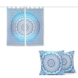 Produkt-Set Vorhang und Kissen Ombre Mandala blau