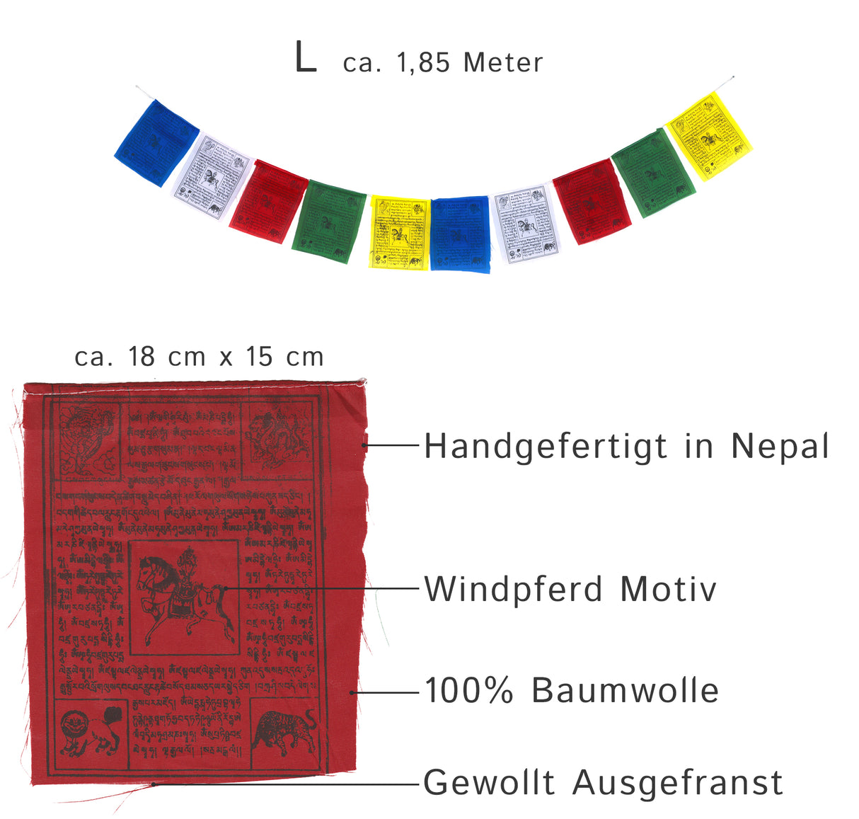 Tibetische Gebetsfahnen | 4 Größen