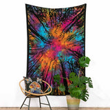 Wandtuch Wald Motiv Batik Bunt