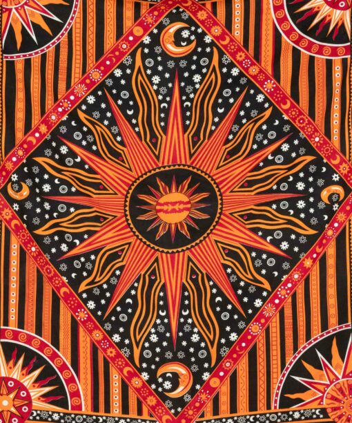Wandtuch Astro in schwarz und orangeWandtuch Astro in schwarz und orange - klein ca. 75x100 cm