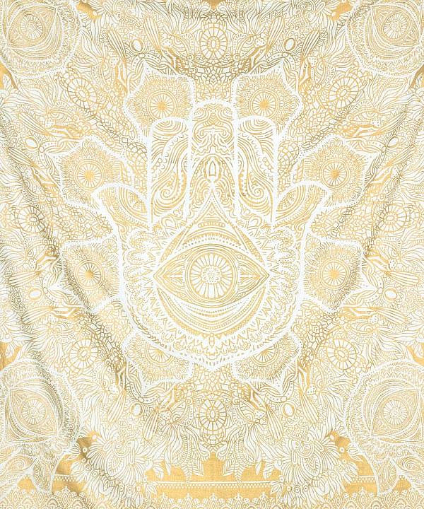 Gold Wandtuch Fatimas Hand weiß - groß ca. 230x210 cm