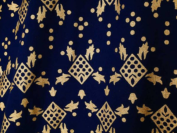 Wandtuch Ombre Mandala blau gold - groß ca. 230x210 cm