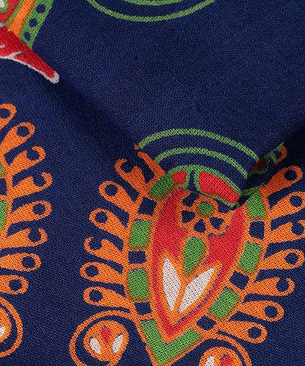 Wandtuch Pfauenfeder Mandala blau grün orange - Details