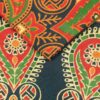 Wandtuch Pfauenfeder Mandala grün orange - Details