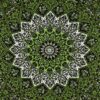 Wandtuch Stern Mandala grün schwarz - groß ca. 230x210 cm