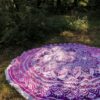 Strandtuch rundes Mandala Tuch Ombre lila rosa