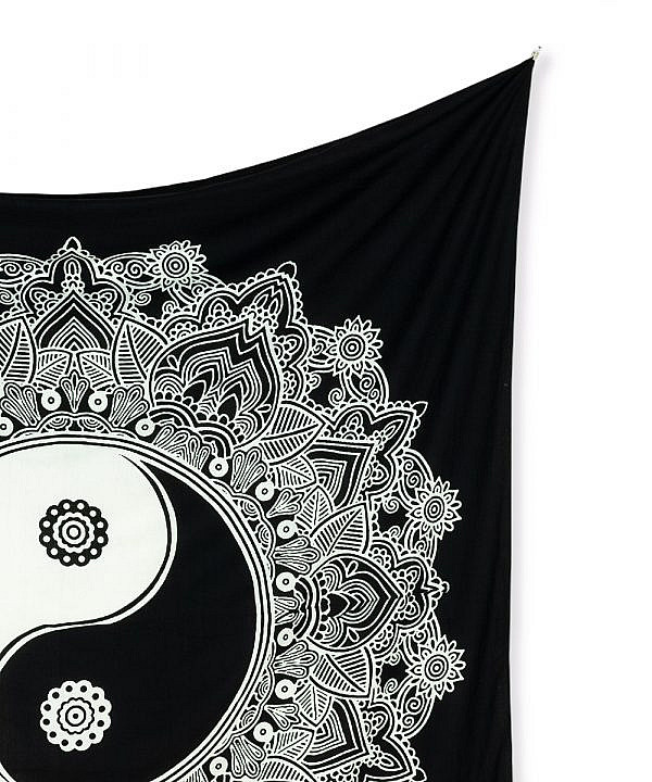 Wandtuch Yin & Yang schwarz weiß