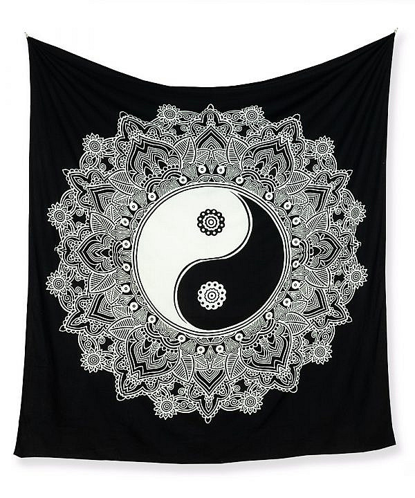 Wandtuch Yin & Yang schwarz weiß
