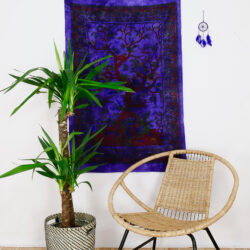 Kleines Wandtuch Lebensbaum in batik lila