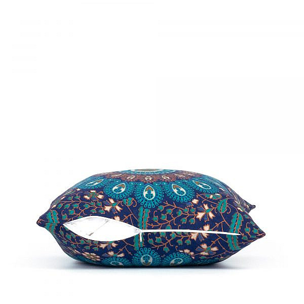 Mandala Kissen in blau türkis mit Reissverschluss