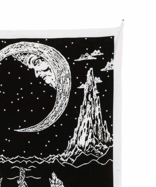 Wandtuch mit Tarot Karte der Mond mit Wölfen