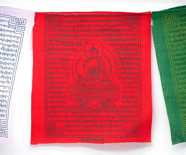 Gebetsfahne Medizin Buddha tibetische Gebetsflaggen fünf Farben rot