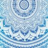 Rundes Mandala Tuch Ombre blau - ca. 185 cm