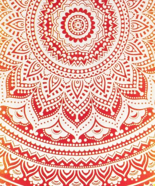 Rundes Mandala Tuch Ombre rot gelb - ca. 185 cm