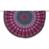 Rundes Mandala Tuch Pfauenfeder bordeaux rosa - ca. 185 cm