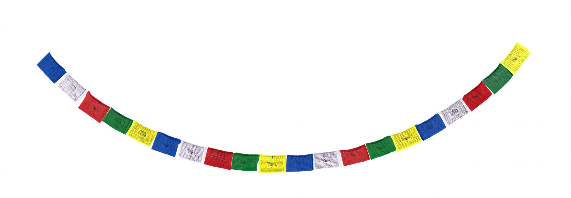 Buddhismus Gebetsfahnen Prayer Flags Tibet Nepal ca 8m Lang 25 Fahnen Windpferd 