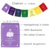 Chakra Fahnenkette aus sieben Wimpeln in den Farben der Chakren
