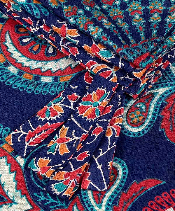 Vorhang mit Pfauenfeder Mandala in blau orange türkis