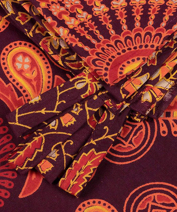 Mandala Vorhang Pfauenfeder rot orange gelb details