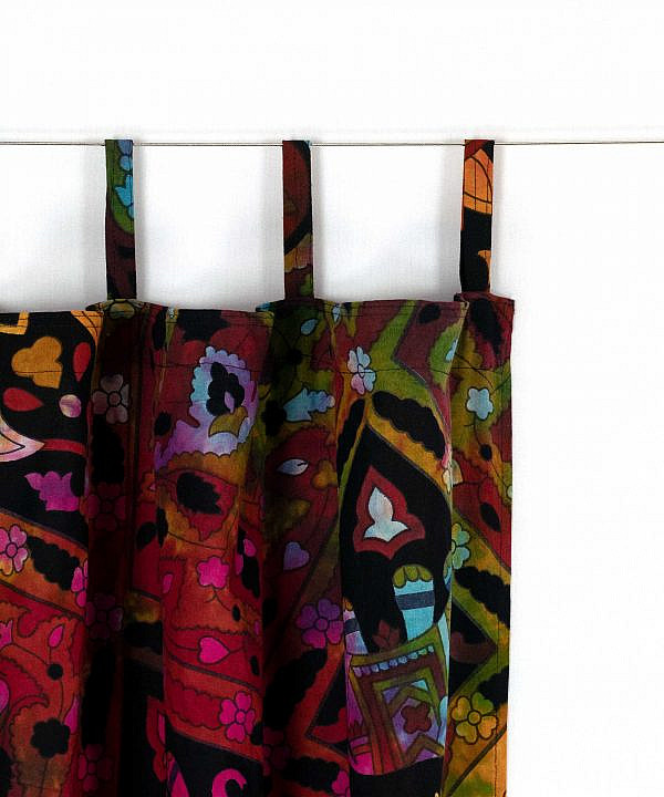 Mandala Vorhang Stern batik bunt mit Schlaufen