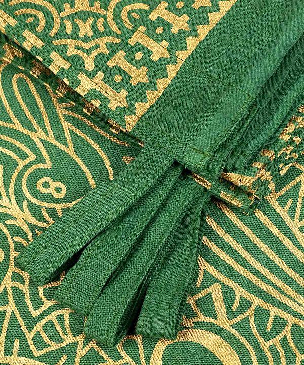 Indischer Vorhang Fatimas Hand grün gold