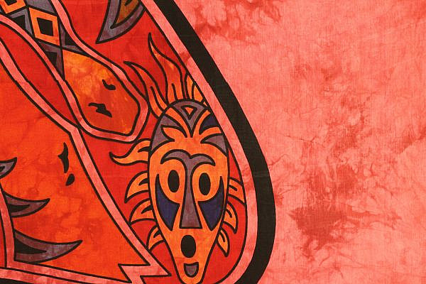 Goa Wandtuch mit Pilz Motiv in rot