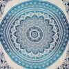 Indische Tagesdecke Ombre Mandala blau weiß - Mitte