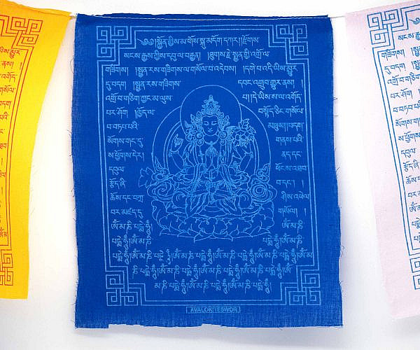 Gebetsfahnen Avalokiteshvara blau