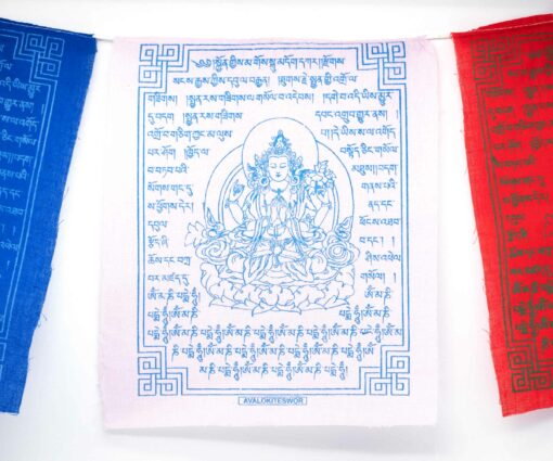 Gebetsfahnen Avalokiteshvara weiß