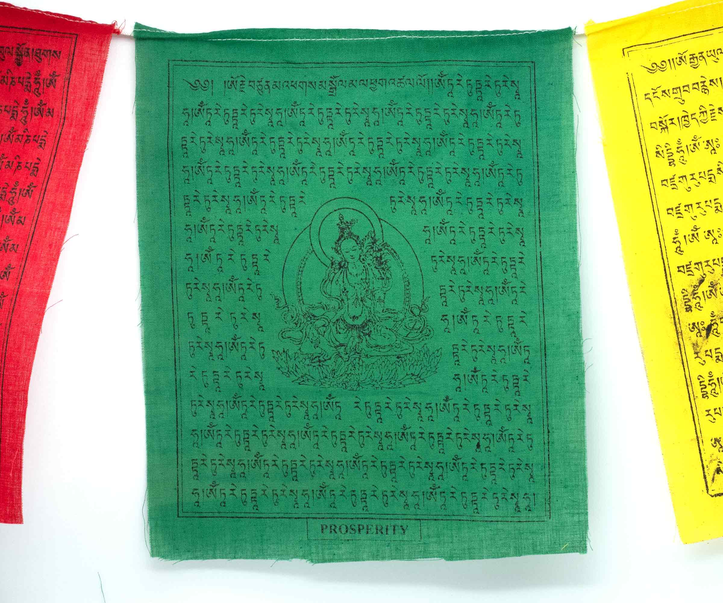 Gebetsfahnen Reihe Buddha Tara 10 Stück je 25x20 cm = 2,50 m Länge TIBET INDIEN