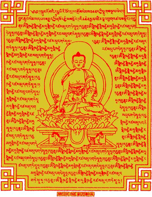Gebetsfahne Medizin Buddha gelb