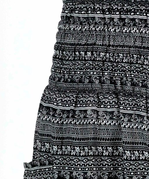Haremshose ethno Muster schwarz weiß breiter Bund