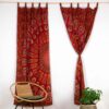 Mandala Vorhang Pfauenfeder rot weiß ca. 230x210 cm Gardine mit Schlaufen