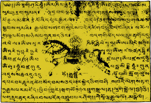 Tibetische Gebetsfahne mit Windpferd Motiv