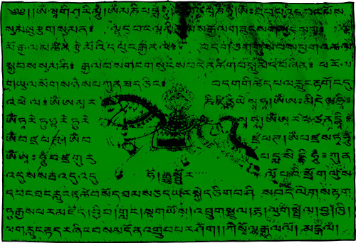 Tibetische Gebetsfahne mit Windpferd Motiv