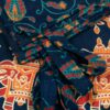Mandala Vorhang in türkis und orange mit Schlaufen