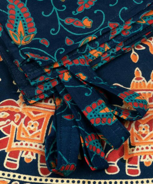 Mandala Vorhang in türkis und orange mit Schlaufen