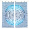 Mandala Vorhang in blau weiß mit Schlaufen
