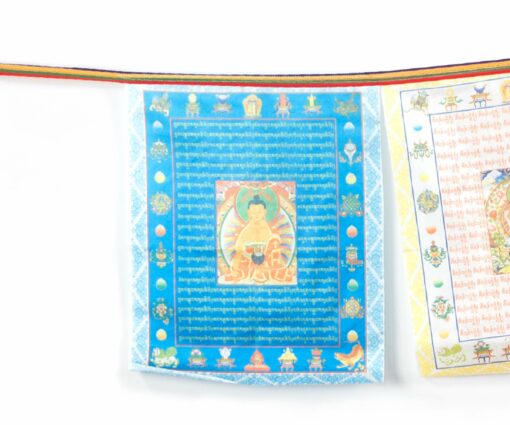 Gebetsfahne 10 Buddhas aus Polyester
