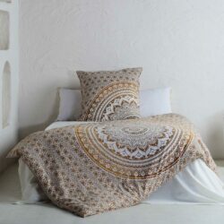 Indische Bettwäsche Ombre Mandala ocker braun - einzelbett