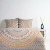 Indische Bettwäsche Ombre Mandala ocker braun - Doppelbett 200x220 cm