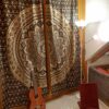 Indischer Vorhang Ombre Mandala schwarz mit Schlaufen
