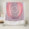 Tagesdecke Bettüberwurf 2x2m Mandala lila rosa 100% Baumwolle, indisches Muster orientalischer Design (3)