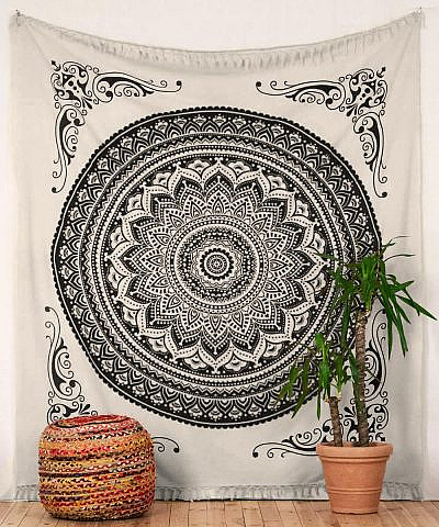 Indische Motiv/Deko-Baumwoll Tagesdecken 210x240 cm OM verschiedene Farben! 