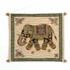 Wandteppich Elefant grün, indischer Wandbehang aus Baumwolle