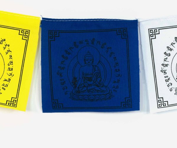 Gebetsfahne Buddha - buddhistische Fähnchen in fünf Farben blau